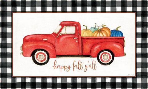 Happy Fall Yall White Modern Wood Framed Art Print with Double Matting by Marrott, Stephanie