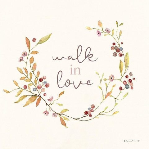 Walk In Love White Modern Wood Framed Art Print by Marrott, Stephanie