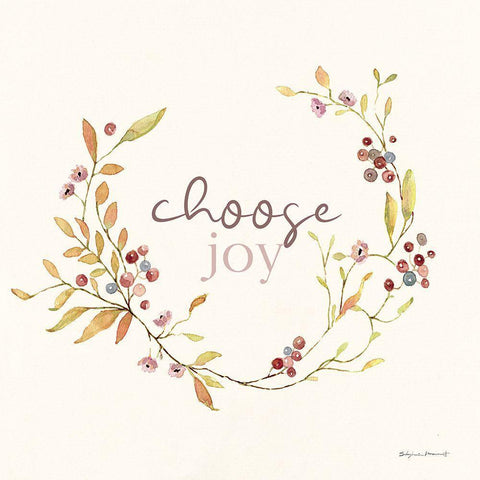 Choose Joy Gold Ornate Wood Framed Art Print with Double Matting by Marrott, Stephanie