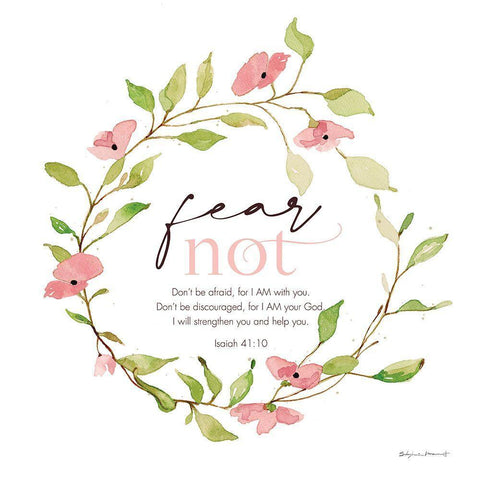 Fear Not Black Ornate Wood Framed Art Print with Double Matting by Marrott, Stephanie