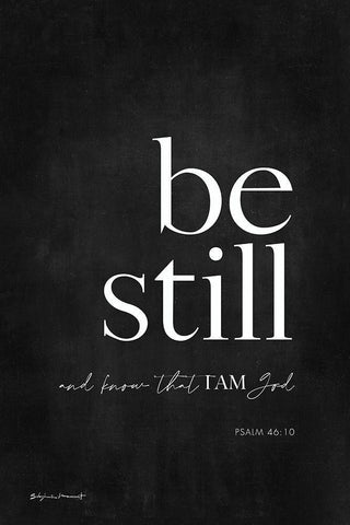 Be Still Black Ornate Wood Framed Art Print with Double Matting by Marrott, Stephanie