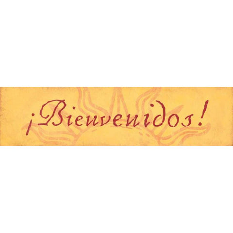 Bienvenidos Black Modern Wood Framed Art Print with Double Matting by Marrott, Stephanie