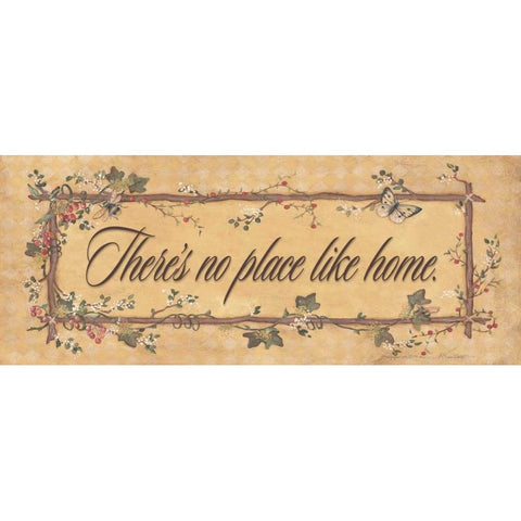 Theres No Place Like Home Gold Ornate Wood Framed Art Print with Double Matting by Marrott, Stephanie