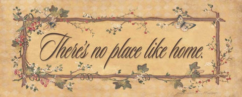 Theres No Place Like Home White Modern Wood Framed Art Print with Double Matting by Marrott, Stephanie