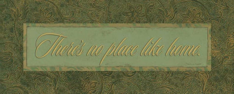 Theres No Place Like Home Black Ornate Wood Framed Art Print with Double Matting by Marrott, Stephanie