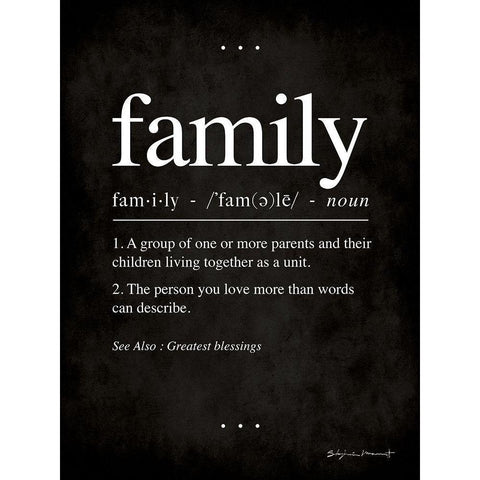 Family In Black Black Modern Wood Framed Art Print with Double Matting by Marrott, Stephanie