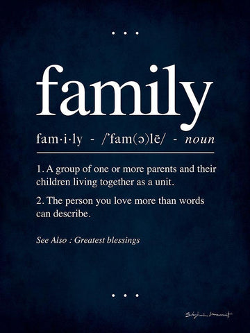 Family In Blue White Modern Wood Framed Art Print with Double Matting by Marrott, Stephanie