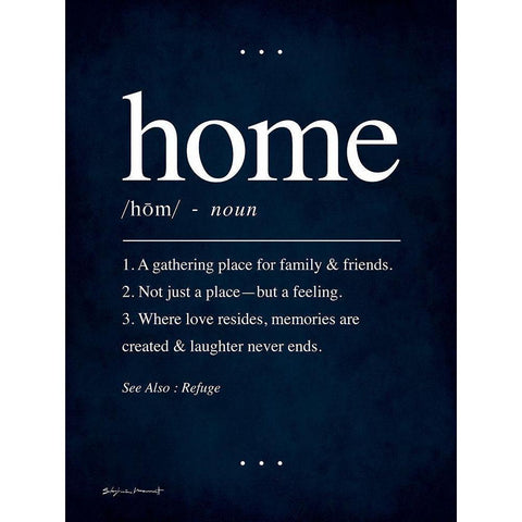 Home In Blue White Modern Wood Framed Art Print by Marrott, Stephanie