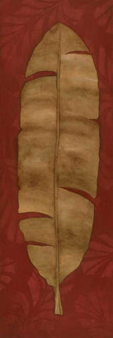 Banana Leaf Black Ornate Wood Framed Art Print with Double Matting by Marrott, Stephanie