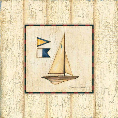 Weathered Boat I White Modern Wood Framed Art Print by Marrott, Stephanie