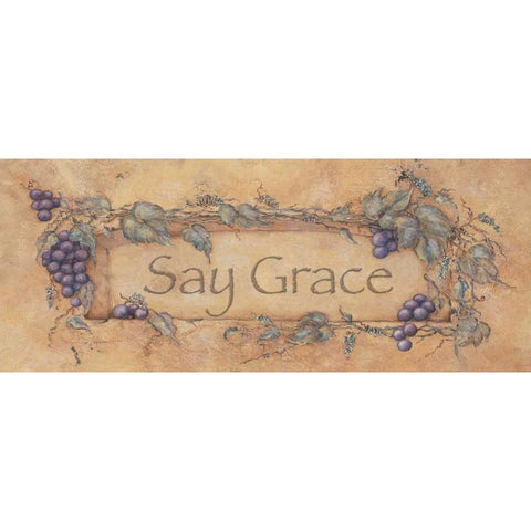 Say Grace Gold Ornate Wood Framed Art Print with Double Matting by Marrott, Stephanie