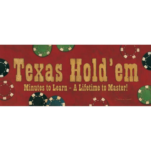 Texas Hold Em Black Modern Wood Framed Art Print with Double Matting by Marrott, Stephanie