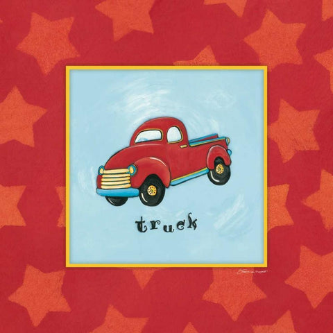 Truck Black Ornate Wood Framed Art Print with Double Matting by Marrott, Stephanie