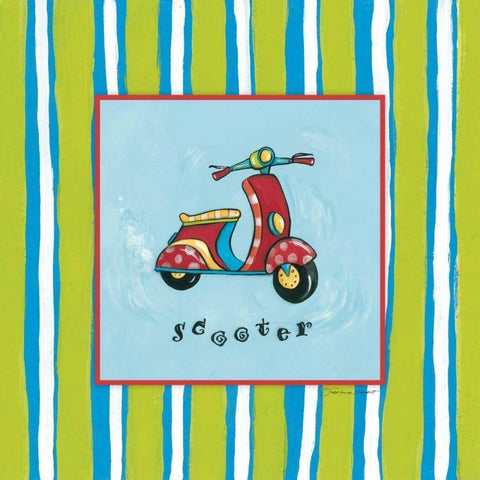 Scooter Black Modern Wood Framed Art Print with Double Matting by Marrott, Stephanie