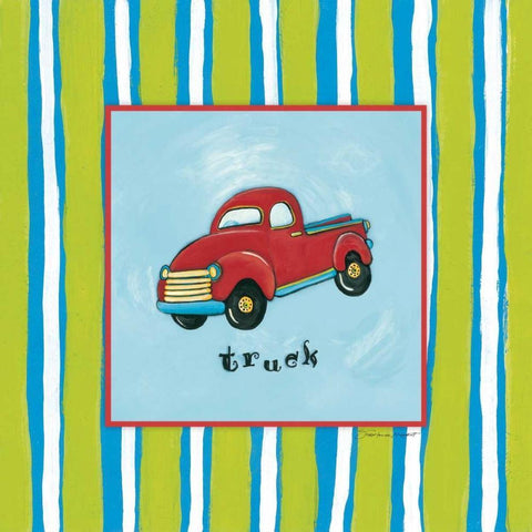 Truck White Modern Wood Framed Art Print with Double Matting by Marrott, Stephanie