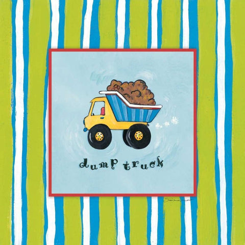 Dump Truck Black Modern Wood Framed Art Print with Double Matting by Marrott, Stephanie