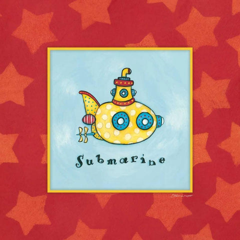 Submarine I White Modern Wood Framed Art Print with Double Matting by Marrott, Stephanie