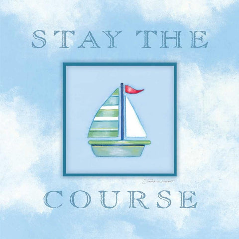 Stay the Course White Modern Wood Framed Art Print with Double Matting by Marrott, Stephanie