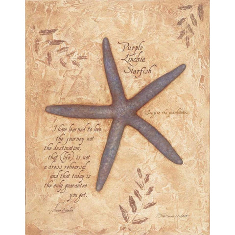 Starfish Gold Ornate Wood Framed Art Print with Double Matting by Marrott, Stephanie
