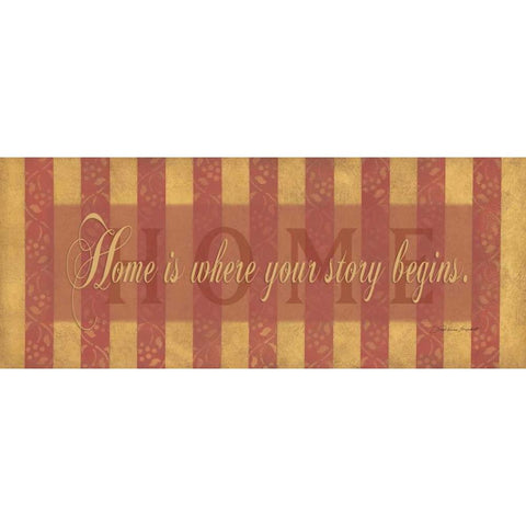 Home is Where Your Story Begins Black Modern Wood Framed Art Print by Marrott, Stephanie