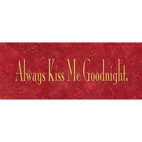 Always Kiss Me Goodnight White Modern Wood Framed Art Print by Marrott, Stephanie