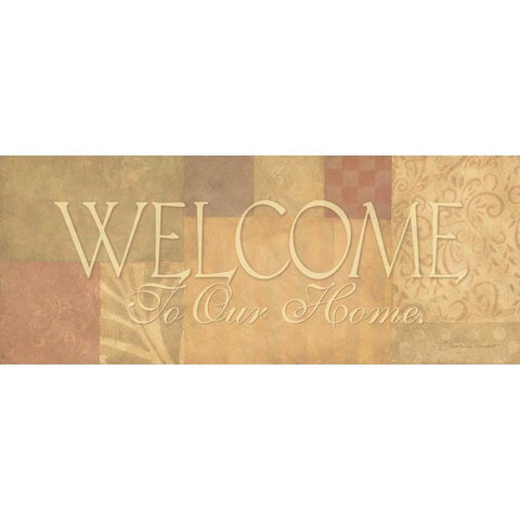 Welcome to Our Home Gold Ornate Wood Framed Art Print with Double Matting by Marrott, Stephanie