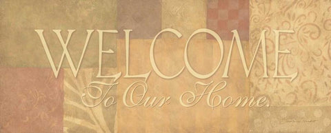 Welcome to Our Home Black Ornate Wood Framed Art Print with Double Matting by Marrott, Stephanie