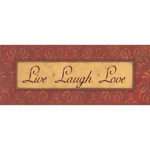 Live Laugh Love White Modern Wood Framed Art Print by Marrott, Stephanie