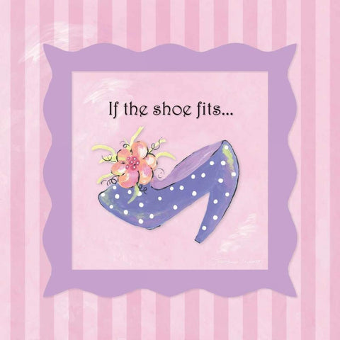 If the Shoe Fits White Modern Wood Framed Art Print by Marrott, Stephanie