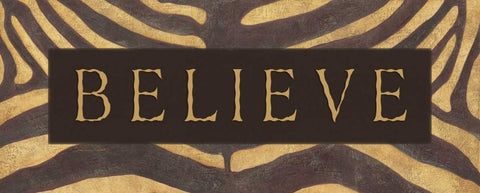 Believe Black Ornate Wood Framed Art Print with Double Matting by Marrott, Stephanie