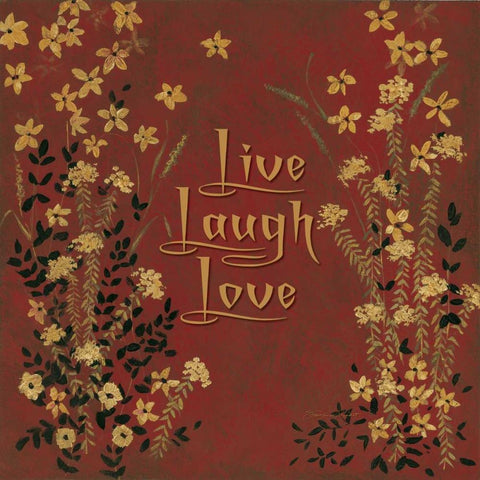 Live-Laugh-Love Black Ornate Wood Framed Art Print with Double Matting by Marrott, Stephanie