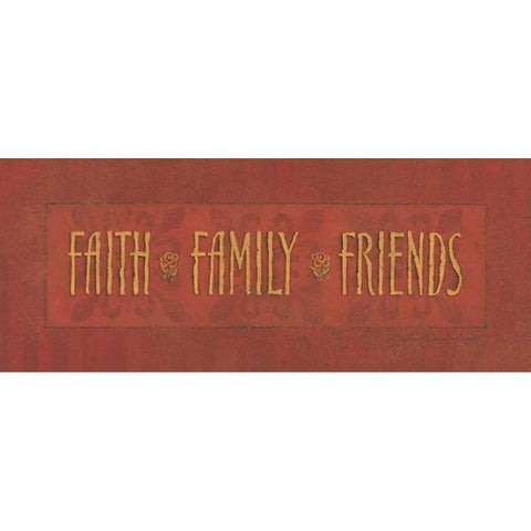 Faith Family Friends Black Modern Wood Framed Art Print with Double Matting by Marrott, Stephanie