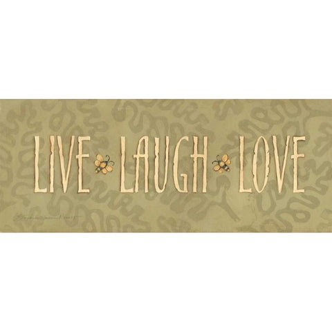 Live Laugh Love White Modern Wood Framed Art Print by Marrott, Stephanie