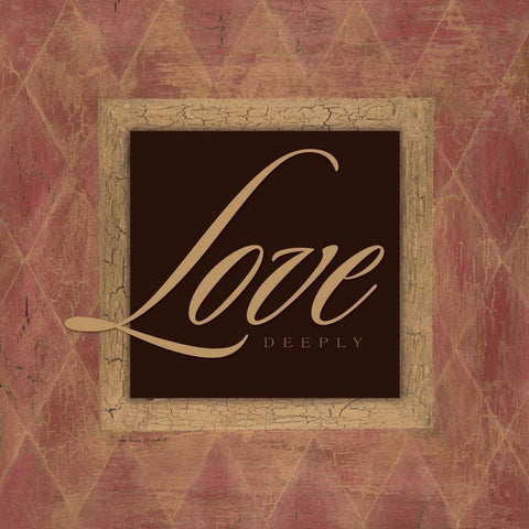 Love Deeply Black Modern Wood Framed Art Print with Double Matting by Marrott, Stephanie