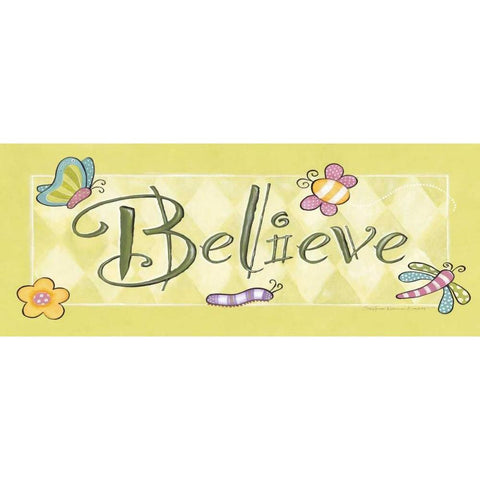 Believe Gold Ornate Wood Framed Art Print with Double Matting by Marrott, Stephanie