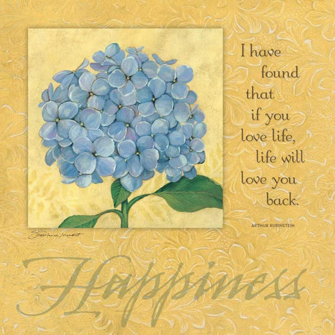 Happiness-Hydrangea White Modern Wood Framed Art Print by Marrott, Stephanie