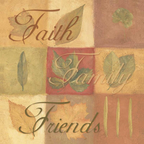 Faith Family Friends White Modern Wood Framed Art Print with Double Matting by Marrott, Stephanie