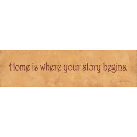 Home is Where Your Story Begins White Modern Wood Framed Art Print by Marrott, Stephanie