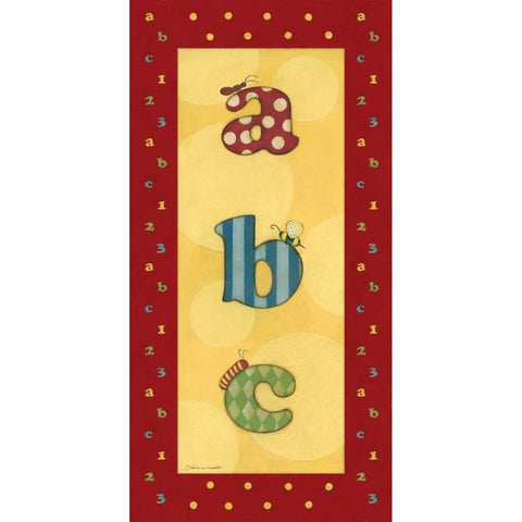 Juvenile ABC Gold Ornate Wood Framed Art Print with Double Matting by Marrott, Stephanie