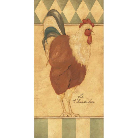 Le Chanticleer White Modern Wood Framed Art Print by Marrott, Stephanie