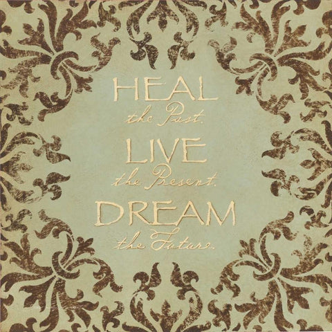 Heal Live Dream Black Modern Wood Framed Art Print with Double Matting by Marrott, Stephanie