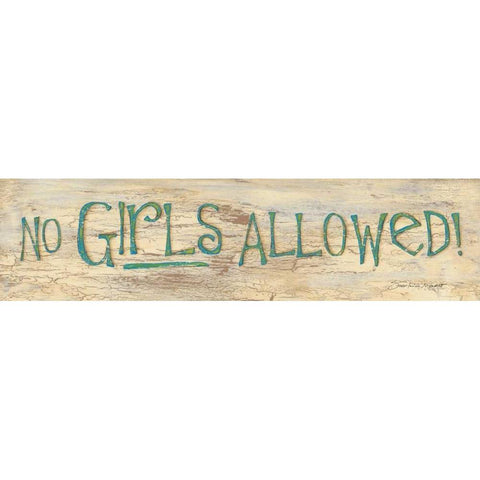 No Girls Allowed Black Modern Wood Framed Art Print with Double Matting by Marrott, Stephanie