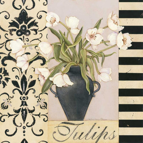 Tulips White Modern Wood Framed Art Print by Marrott, Stephanie