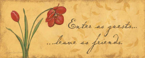 Enter as Guests Black Ornate Wood Framed Art Print with Double Matting by Marrott, Stephanie