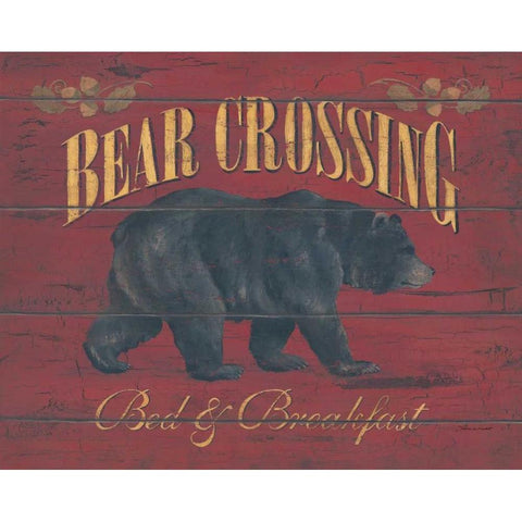 Bear Crossing Gold Ornate Wood Framed Art Print with Double Matting by Marrott, Stephanie