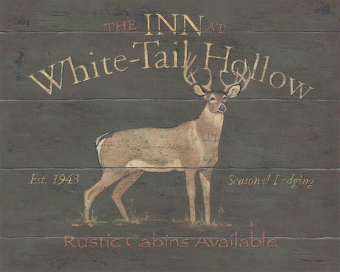 White Tail Hollow Black Ornate Wood Framed Art Print with Double Matting by Marrott, Stephanie