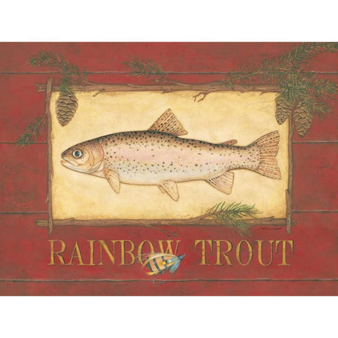 Rainbow Trout Gold Ornate Wood Framed Art Print with Double Matting by Marrott, Stephanie