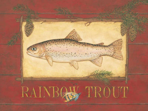 Rainbow Trout White Modern Wood Framed Art Print with Double Matting by Marrott, Stephanie