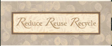 Reduce Reuse Recycle Black Ornate Wood Framed Art Print with Double Matting by Marrott, Stephanie