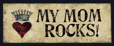 My Mom Rocks Black Ornate Wood Framed Art Print with Double Matting by Marrott, Stephanie